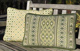 12thC Geometric 02 with Morocco Stripe Back Pillow 07