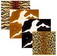 print of available animal skin needlepoint kits tiger,pony, leopard from cross-point.com