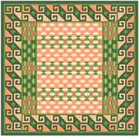 needlepoint kit in soft coral and green