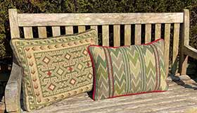 Balouch kilim kits in soft greens