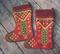 christmas stockings in christmas colors