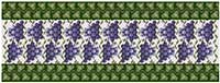 grape table runner kit pattern in purples and greens