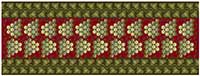 grape table runner kit pattern in reds and greens