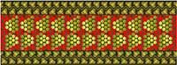 grape table top runner kit pattern in citron, greens and red