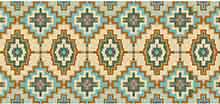Karakum Kilim needlepoint long lumbar cushion in soft turquoise, bronze, stone, oatmeal from cross-point.com