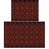 Pisac lumbar cushion needlepoint kits in copper, cranberry, golden brown, black colors