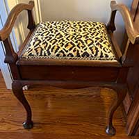 Leopard custom needlepoint for bench